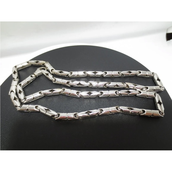 14K WHITE SOLID GOLD unique Turkish style rope LINK Unisex Necklace - Picture 5 of 14